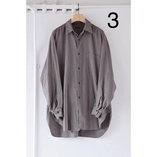 コモリ(COMOLI)の【新品未使用】 COMOLI  コモリ　24SS ヨリ杢ワークシャツ　SIZE3(Tシャツ/カットソー(半袖/袖なし))