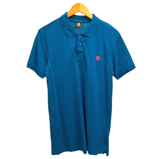ポールスミス(Paul Smith)のPAUL SMITH ポロシャツ ロゴ 刺繍 半袖 薄手 S ブルー ピンク(ポロシャツ)