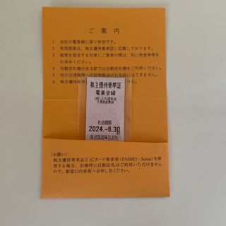 東武鉄道株主優待乗車券1枚【有効期限 2024年6月30日迄】(鉄道乗車券)