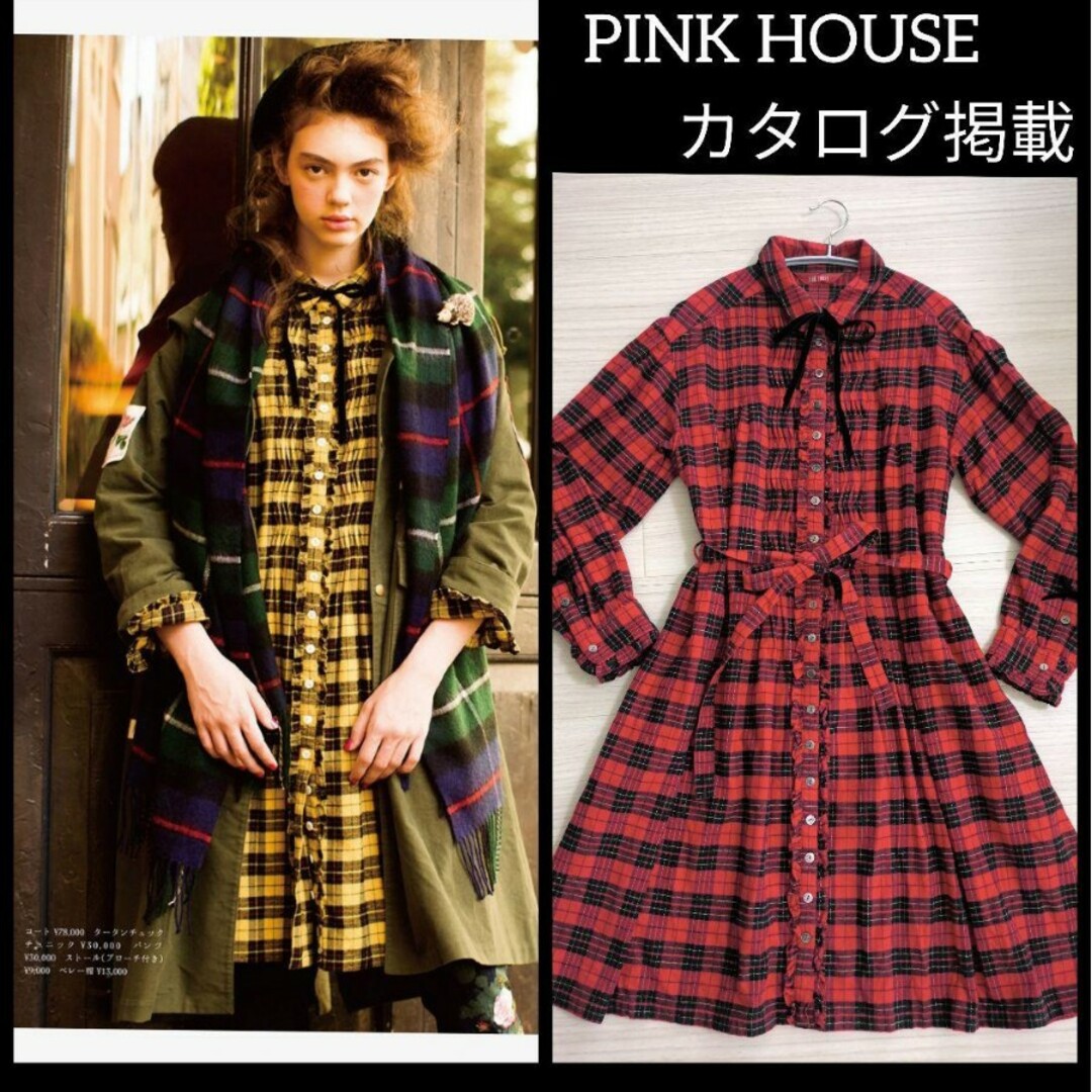 PINK HOUSE(ピンクハウス)のタータンチェックチュニック レディースのワンピース(ロングワンピース/マキシワンピース)の商品写真