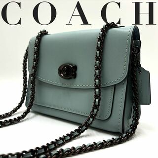 コーチ(COACH)の✨美品 希少カラー✨コーチ ショルダーバッグ パーカー チェーン ブルー(ショルダーバッグ)