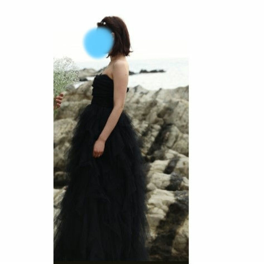 ブラックドレス　パールピアス２種類　サングラス２種類　パールカチューシャ レディースのフォーマル/ドレス(ウェディングドレス)の商品写真