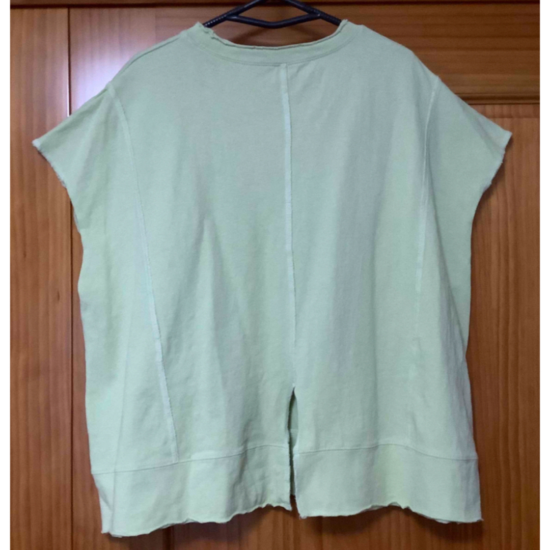 GRL(グレイル)のGRL スウェット風ダメージTシャツ グリーン ピスタチオ レディースのトップス(Tシャツ(半袖/袖なし))の商品写真