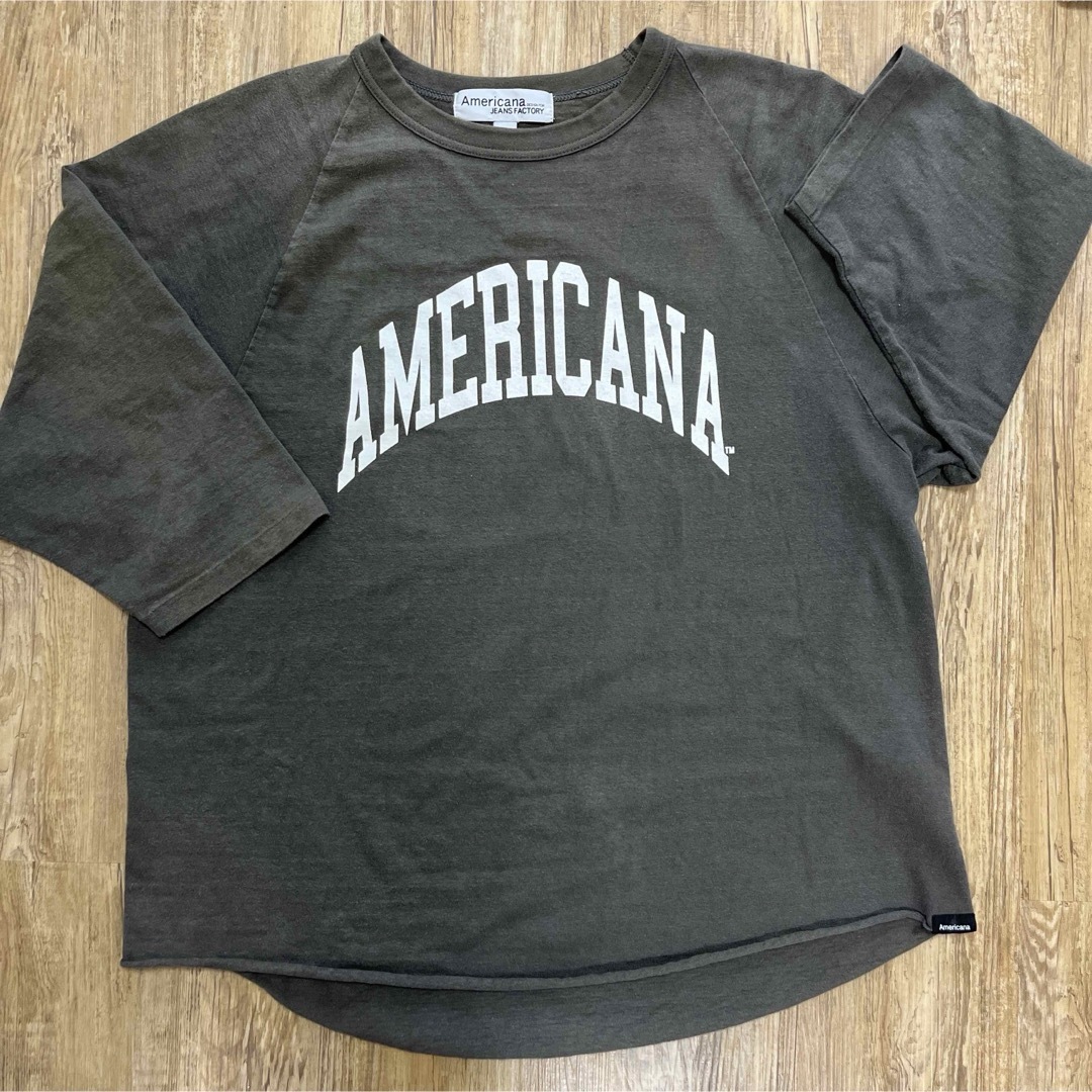 AMERICANA(アメリカーナ)のAmericana×ジーンズファクトリー　七分袖Tシャツ レディースのトップス(シャツ/ブラウス(長袖/七分))の商品写真