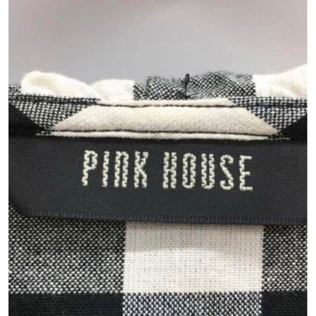 PINK HOUSE(ピンクハウス)の【希少】PINK HOUSE ブロックギンガムチェックワンピース 長袖 フリル レディースのワンピース(ロングワンピース/マキシワンピース)の商品写真