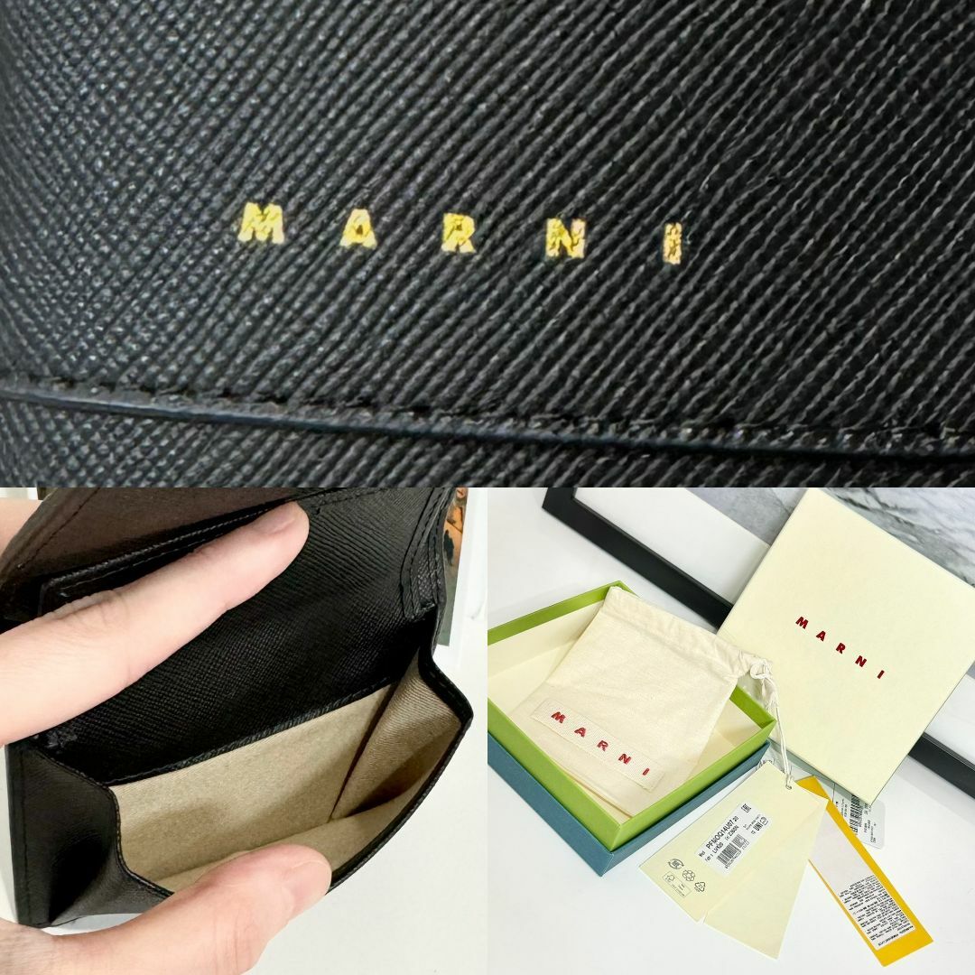 Marni(マルニ)の未使用 マルニ サフィアーノレザー製 二つ折りウォレット ブラック レディースのファッション小物(財布)の商品写真