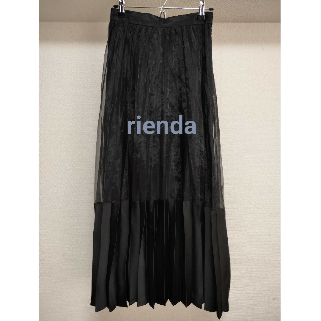 rienda(リエンダ)の【rienda】プリーツロングスカート・異素材コンビ レディースのスカート(ロングスカート)の商品写真