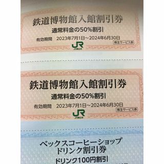 鉄道博物館　jr 入場割引券　大宮　ドリンク割引券おまけ(美術館/博物館)