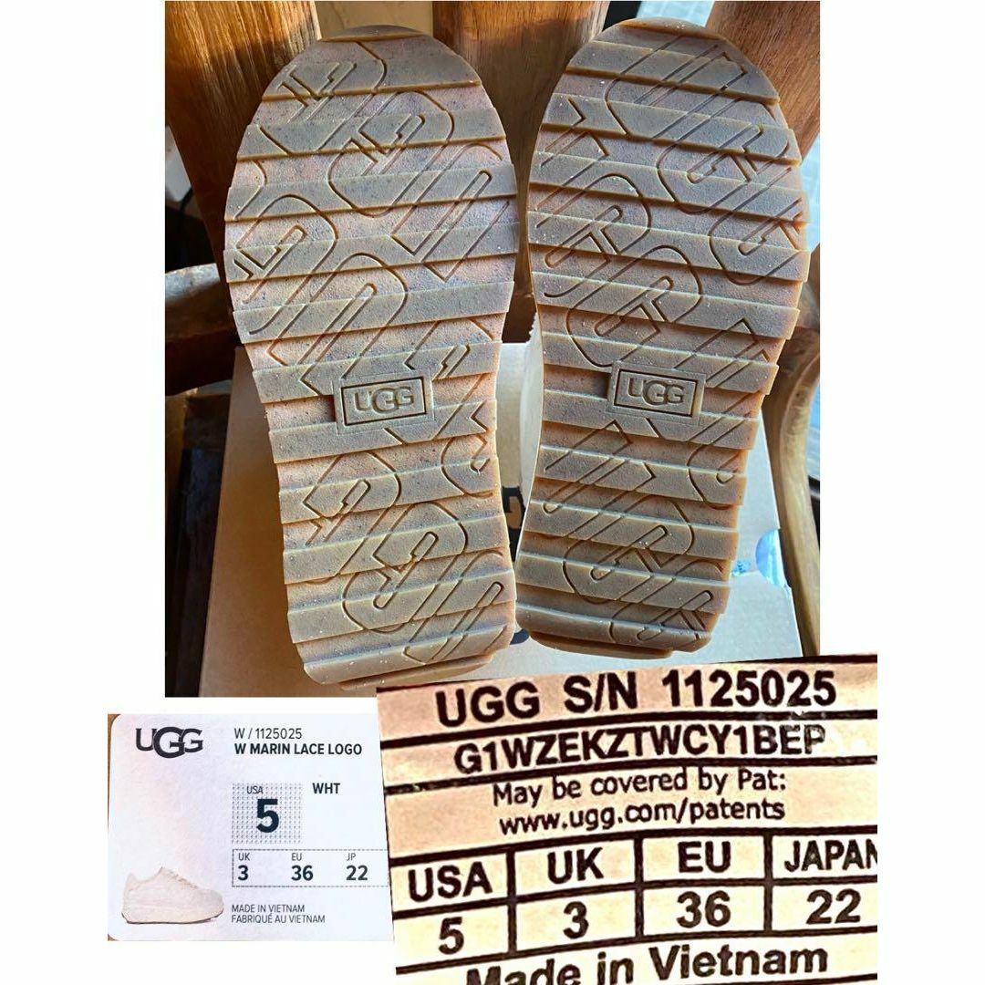 UGG(アグ)の完売しました。。✨④超超美品✨22✨UGG✨MARIN LACE LOGO✨ロゴ レディースの靴/シューズ(スニーカー)の商品写真