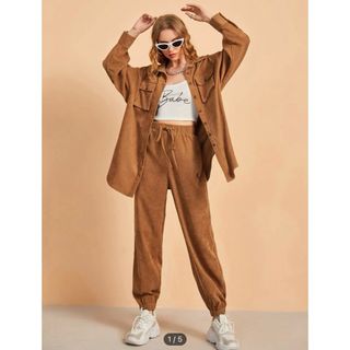 シーイン(SHEIN)のSHEIN パンツ ドローストリングウエスト コーデュロイ(その他)