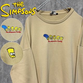 シンプソン(SIMPSON)の【希少】シンプソンズ ファミリー スウェットトレーナー ベージュ 刺繍 ゆるだぼ(スウェット)