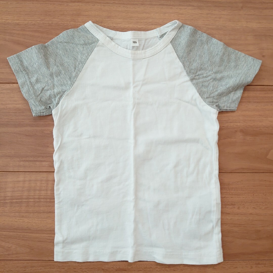 MUJI (無印良品)(ムジルシリョウヒン)のベベ 無印 コーエン 半袖Tシャツ グレー 白 紺 100 4枚組 キッズ/ベビー/マタニティのキッズ服男の子用(90cm~)(Tシャツ/カットソー)の商品写真