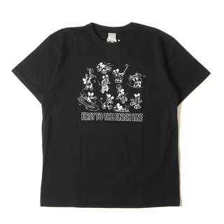 キャリー(CALEE)の新品 CALEE キャリー Tシャツ サイズ:L 21SS Disney ミッキーマウス クルーネック 半袖Tシャツ Multi Player T-Shirt ブラック 黒 ディズニー コラボ トップス カットソー【メンズ】(Tシャツ/カットソー(半袖/袖なし))