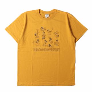 キャリー(CALEE)の新品 CALEE キャリー Tシャツ サイズ:L 21SS Disney ミッキーマウス クルーネック 半袖Tシャツ Multi Player T-Shirt マスタード ディズニー コラボ トップス カットソー【メンズ】(Tシャツ/カットソー(半袖/袖なし))