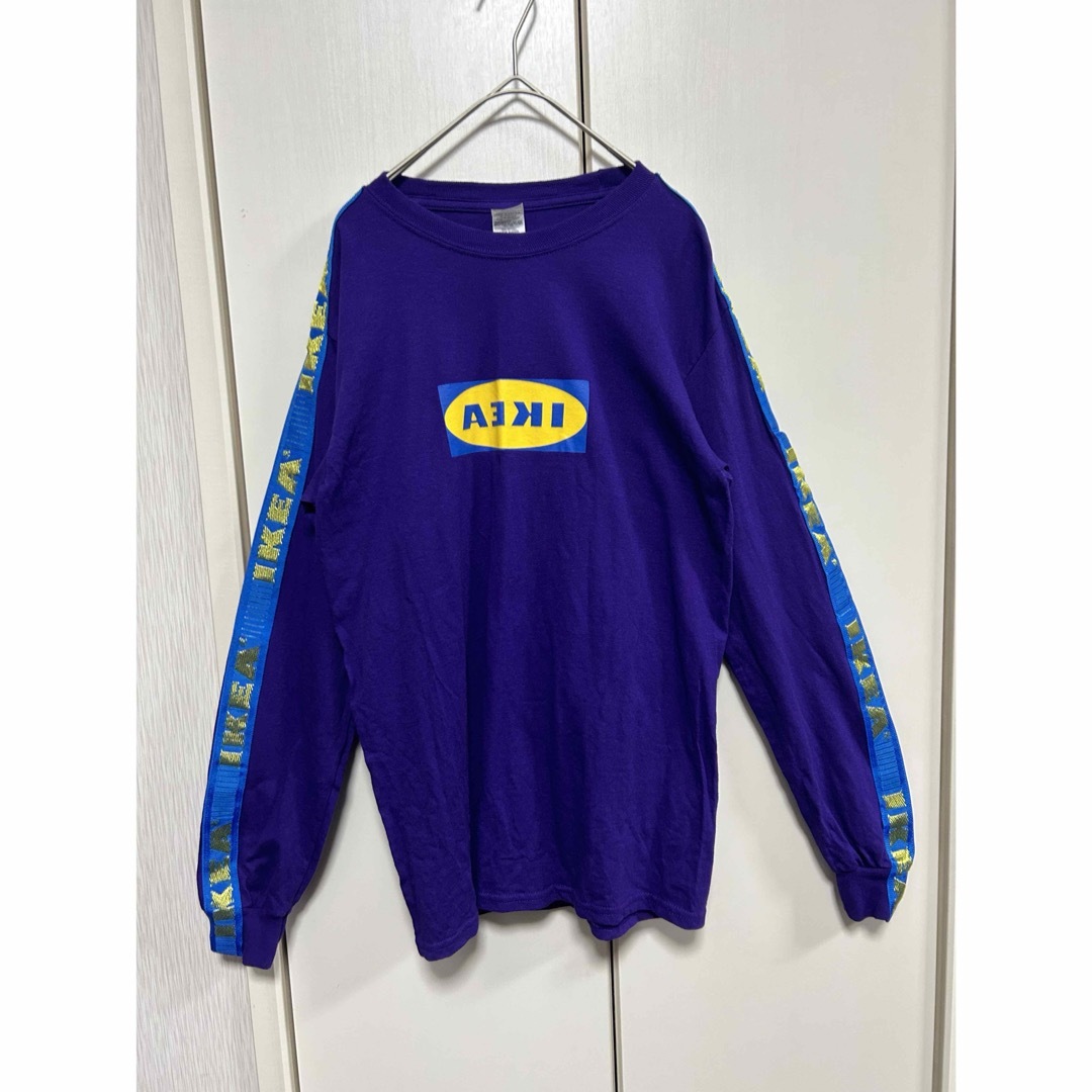 VINTAGE(ヴィンテージ)の希少！GILDAN/ギルダン　IKEAロゴロンT Sサイズ　パープル メンズのトップス(Tシャツ/カットソー(半袖/袖なし))の商品写真