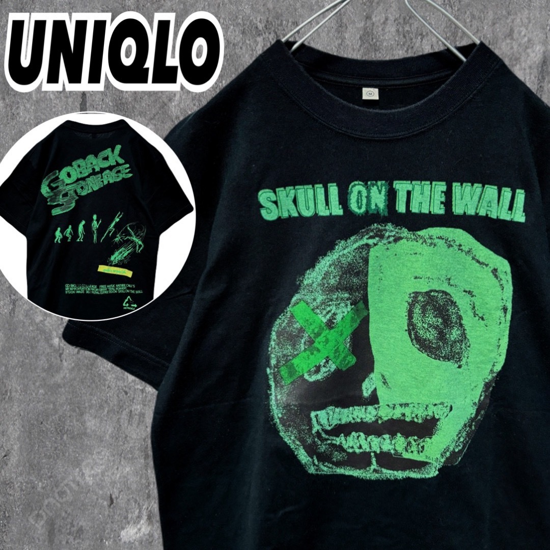 UNIQLO(ユニクロ)のユニクロ プリントTシャツ 半袖 スカル ドクロ 骸骨 デカロゴ オーバーサイズ メンズのトップス(Tシャツ/カットソー(半袖/袖なし))の商品写真