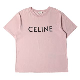 celine - CELINE セリーヌ Tシャツ サイズ:L 22AW ロゴ プリント ルーズ クルーネック 半袖Tシャツ LOOSE LOGO PRINT TEE 2X681671Q ペールピンク イタリア製 トップス カットソー【メンズ】【中古】