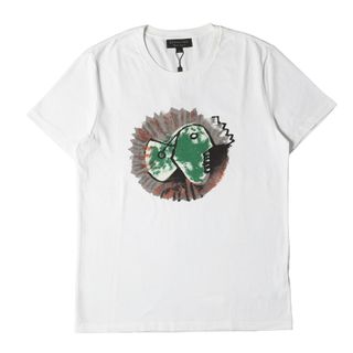 バーバリー(BURBERRY)の新品 BURBERRY バーバリー Tシャツ サイズ:M フロント グラフィック プリント クルーネック 半袖Tシャツ ホワイト 白 トップス カットソー【メンズ】(Tシャツ/カットソー(半袖/袖なし))