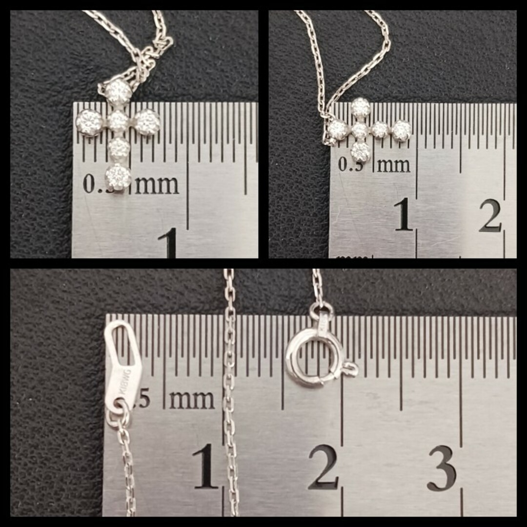 STAR JEWELRY(スタージュエリー)の(C042604)K18WG ネックレス 十字架 スタージュエリー セット レディースのアクセサリー(ネックレス)の商品写真