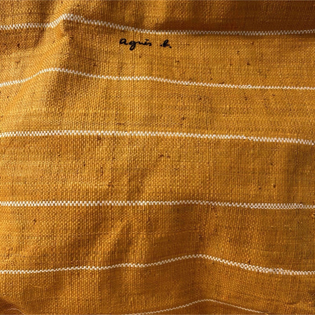 agnes b.(アニエスベー)のagnes b.  アニエスベー　ラフィアトートバッグ　ボーダー　オレンジ　 レディースのバッグ(トートバッグ)の商品写真
