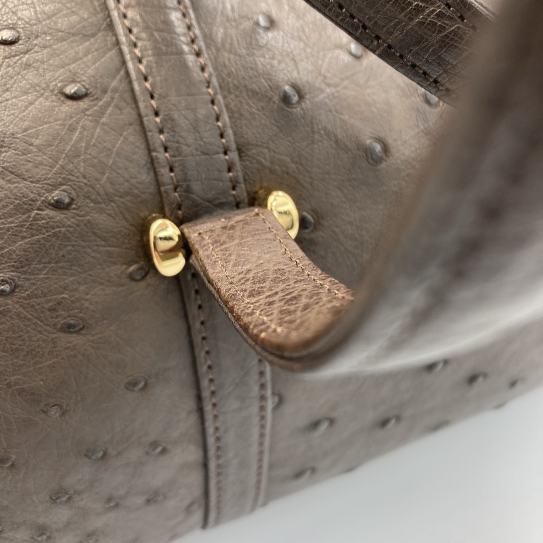 オーストリッチ JRA ミニボストン ハンドバッグ ダブルファスナー レディースのバッグ(ハンドバッグ)の商品写真
