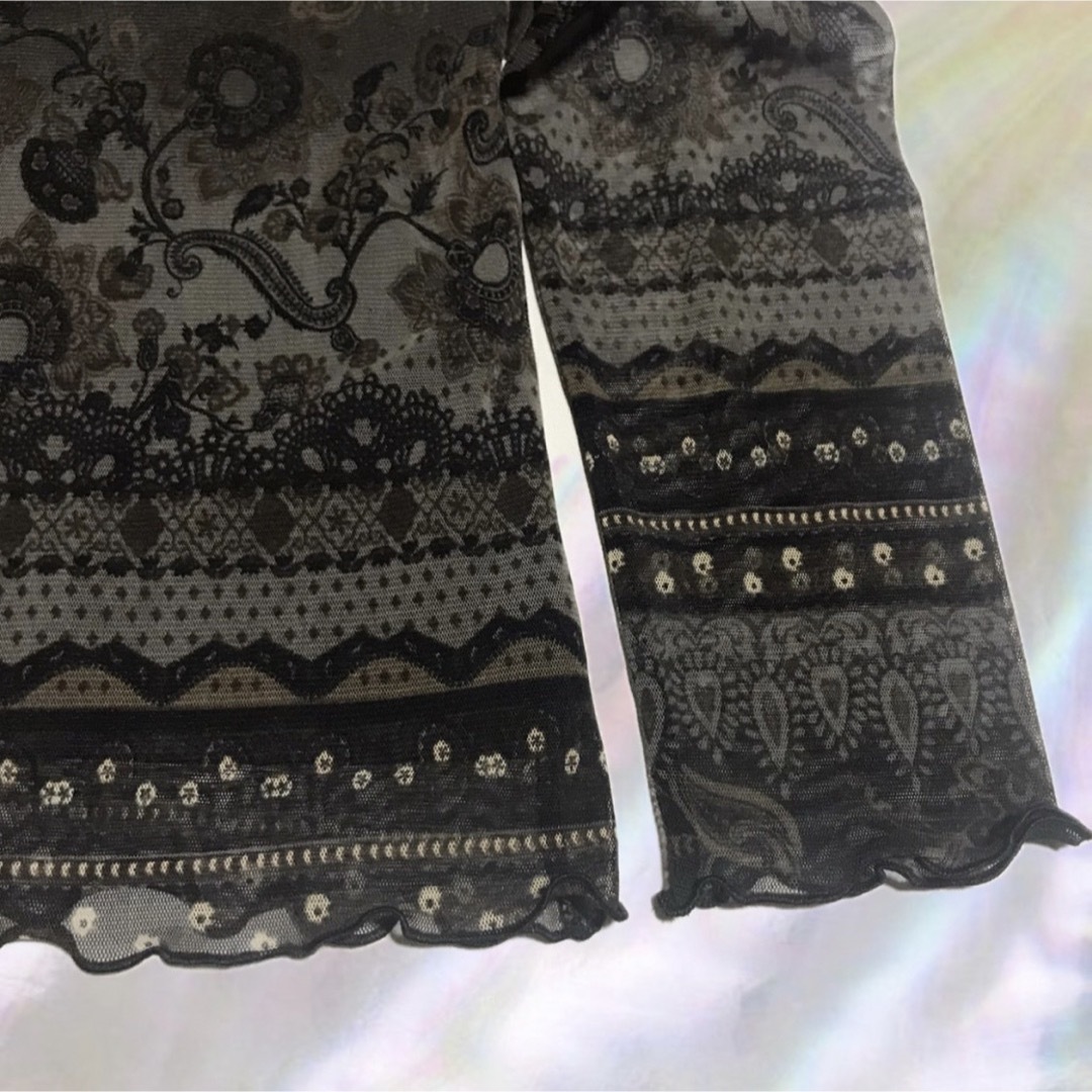Lochie(ロキエ)のO  y2k フェアリーコア グランジ ボーホー シアー 長袖 花柄 トップス レディースのトップス(Tシャツ(長袖/七分))の商品写真