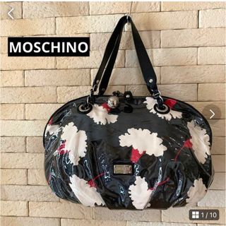 MOSCHINO - 【MOSCHINO】ボストンバッグ キャンバス×レザー ビニールカバー