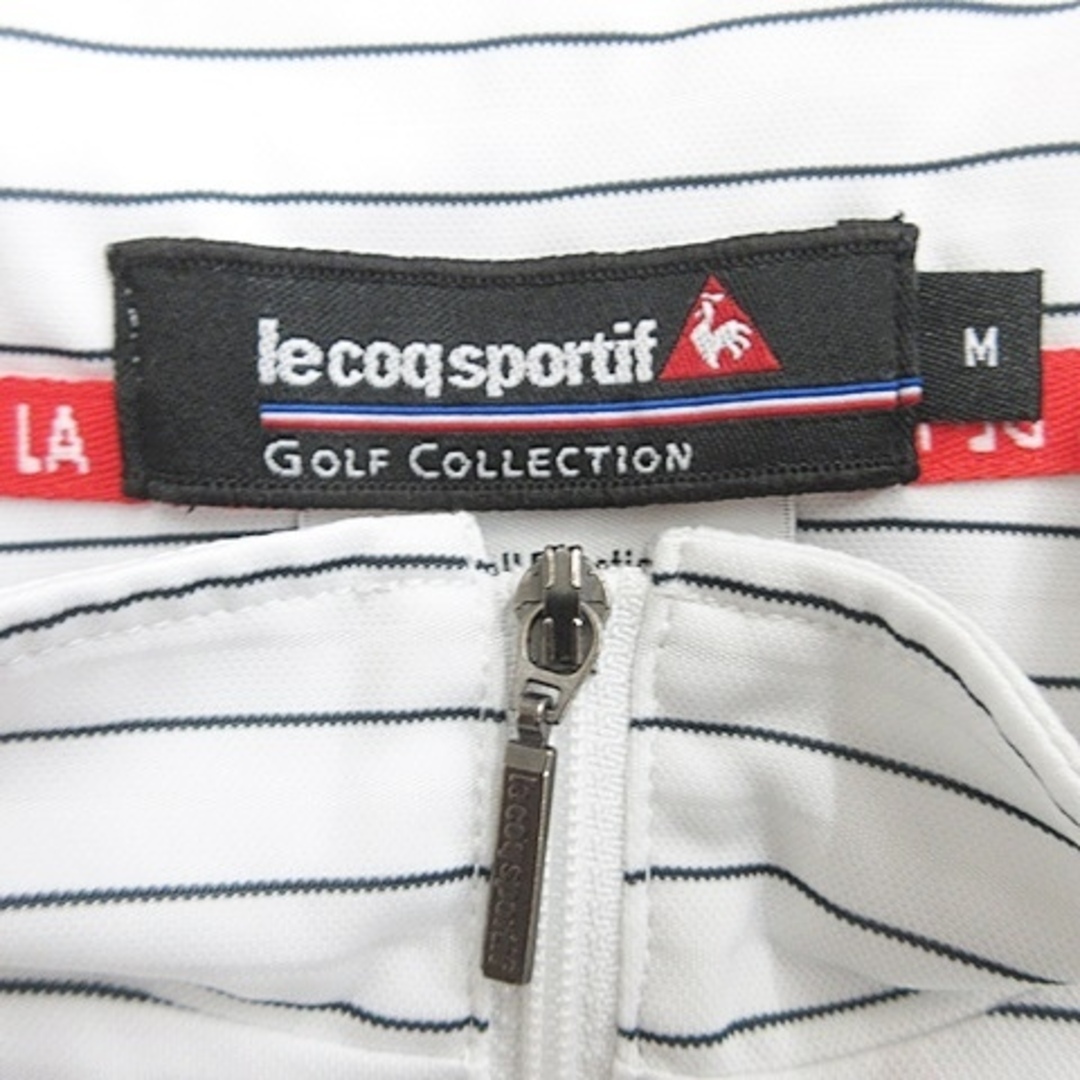 le coq sportif(ルコックスポルティフ)のルコックスポルティフ ゴルフ シャツ 半袖 ハイネック 白 黒 ホワイト M スポーツ/アウトドアのゴルフ(ウエア)の商品写真