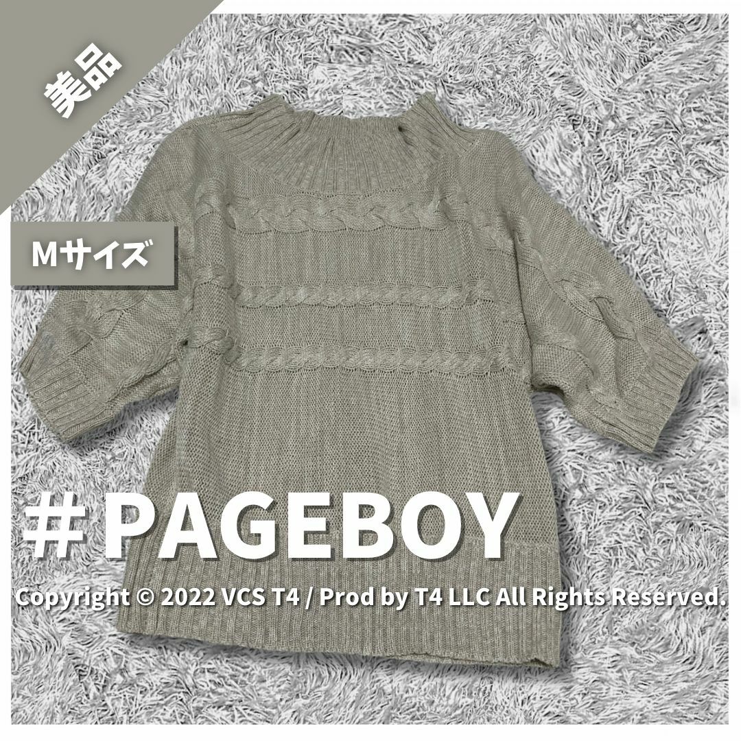 PAGEBOY(ページボーイ)の【美品】ページボーイ 半袖ニット M 春夏 ベージュ  ✓4213 レディースのトップス(ニット/セーター)の商品写真