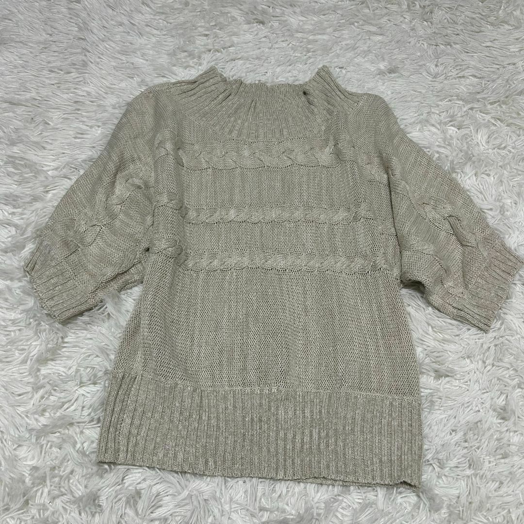 PAGEBOY(ページボーイ)の【美品】ページボーイ 半袖ニット M 春夏 ベージュ  ✓4213 レディースのトップス(ニット/セーター)の商品写真