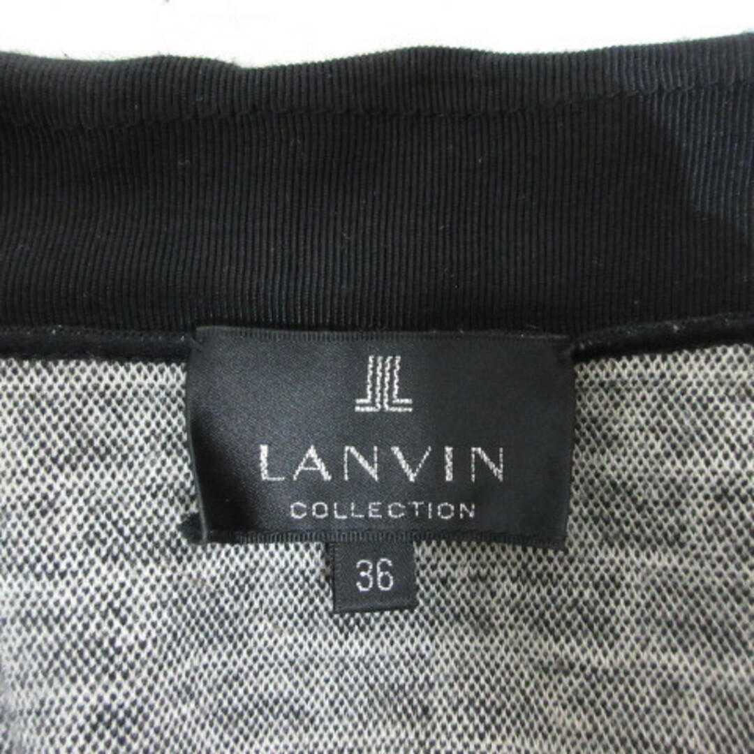 LANVIN(ランバン)のランバン LANVIN 長袖 ニット ワンピース 36 黒 ブラック 総柄 レディースのワンピース(ひざ丈ワンピース)の商品写真