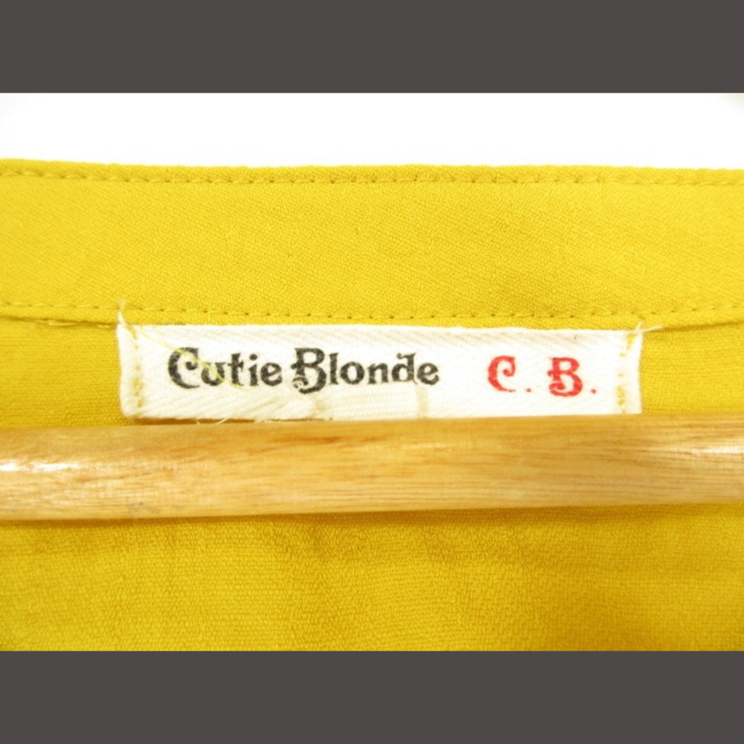 Cutie Blonde(キューティーブロンド)のCutie Blonde カットソー キーネック 七分丈 花柄 イエロー M  レディースのトップス(その他)の商品写真
