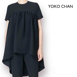 YOKO CHAN - 【美品】ヨーコチャン ハーフスリーブヘムフレアブラウス