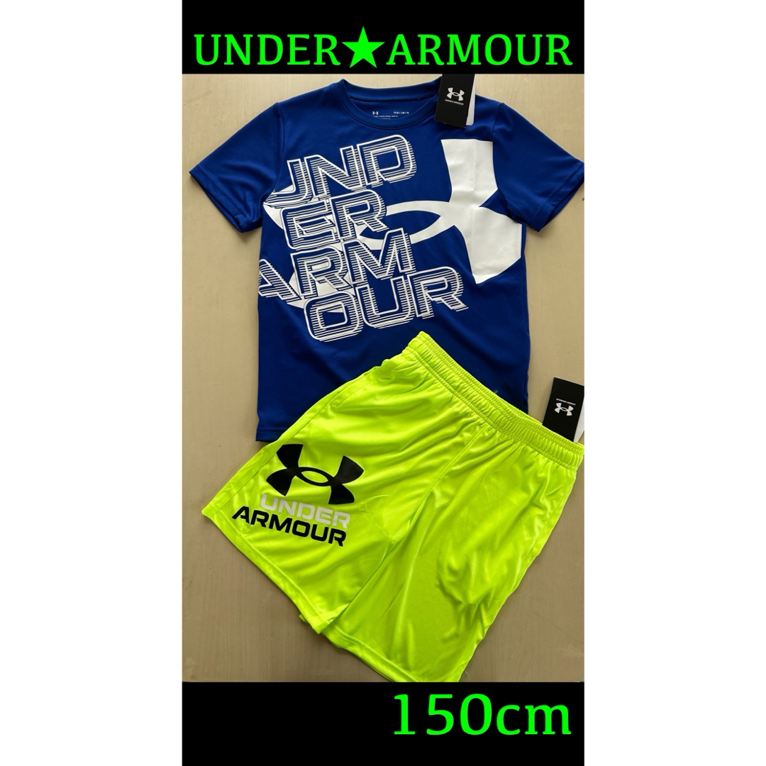 UNDER ARMOUR(アンダーアーマー)の新品タグ付き　150㎝　UNDERARMOURアンダーアーマーセットアップ　 キッズ/ベビー/マタニティのキッズ服男の子用(90cm~)(Tシャツ/カットソー)の商品写真