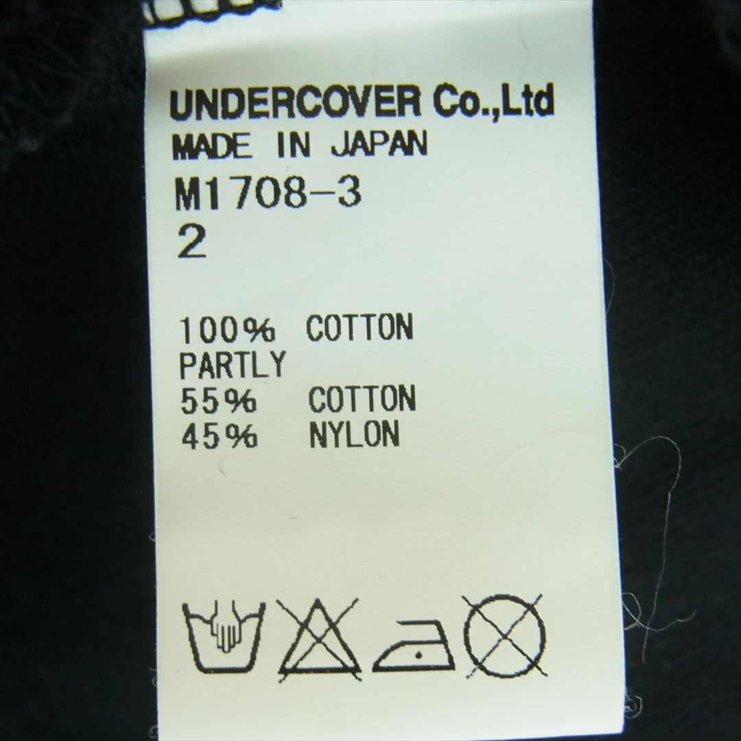 UNDERCOVER(アンダーカバー)のUNDERCOVER アンダーカバー M1708-3 DEEP SCAR DREAM FAINT スウェット切替 ビッグファスナー 半袖 ワンピース ブラック系 2【中古】 レディースのワンピース(その他)の商品写真