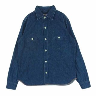 テンダーロイン(TENDERLOIN)のTENDERLOIN テンダーロイン T-DENIM WORK SHT デニム ワーク 長袖 シャツ オレンジ ステッチ インディゴブルー系 S【中古】(シャツ)