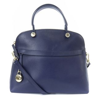 フルラ(Furla)のフルラ パイパー ハンドバッグ ショルダーバッグ 2way レザー ロゴ 紺(ショルダーバッグ)