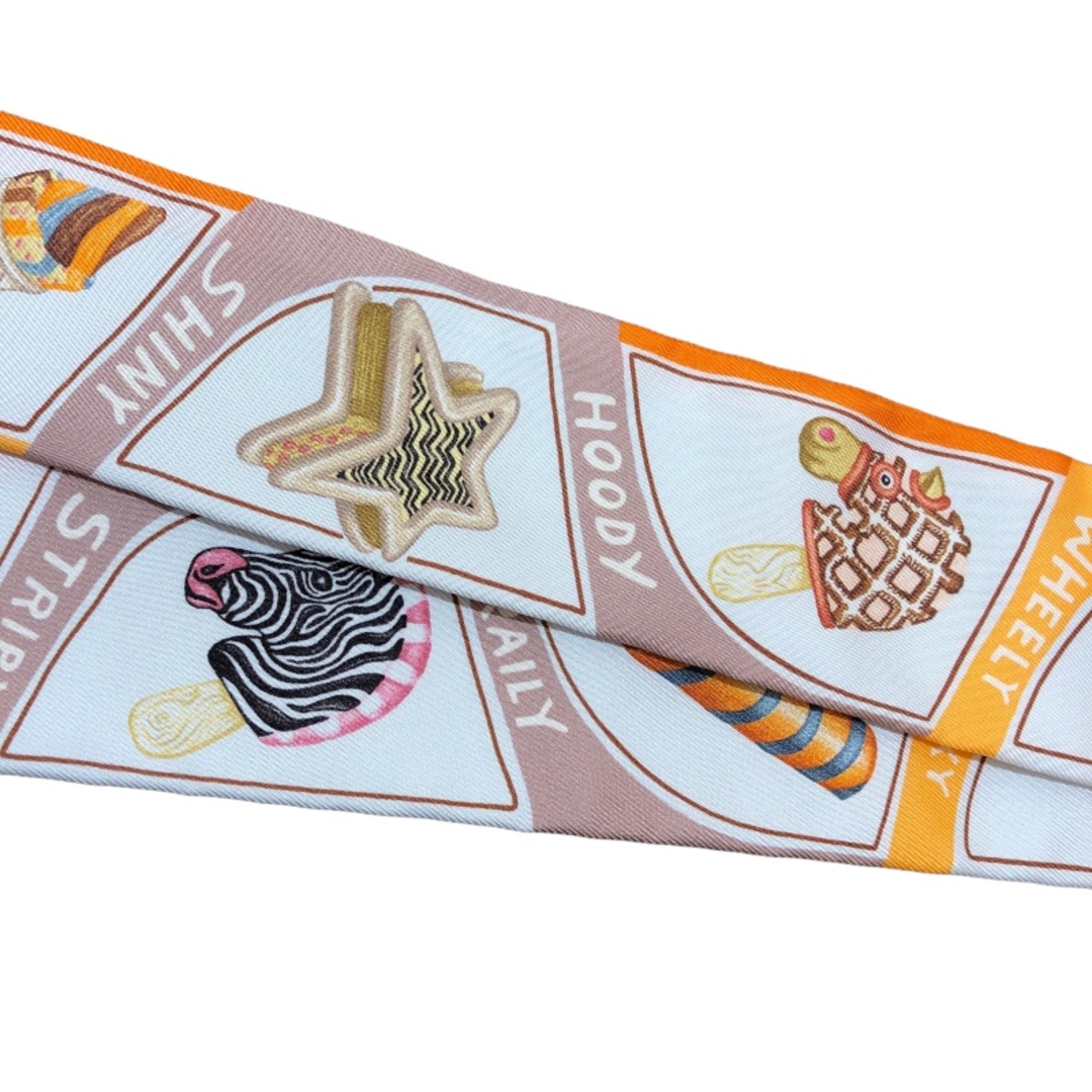Hermes(エルメス)の　エルメス HERMES ツイリー FUNNY ICE CREAM アイボリー×オレンジ×ピンク シルク100% ユニセックス スカーフ レディースのファッション小物(バンダナ/スカーフ)の商品写真