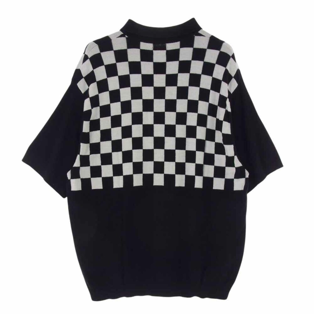 Supreme(シュプリーム)のSupreme シュプリーム ポロシャツ 22SS checkerboard zip polo チェッカーボード ハーフジップ 半袖 ニット ポロシャツ ブラック系 ホワイト系 L【中古】 メンズのトップス(ポロシャツ)の商品写真