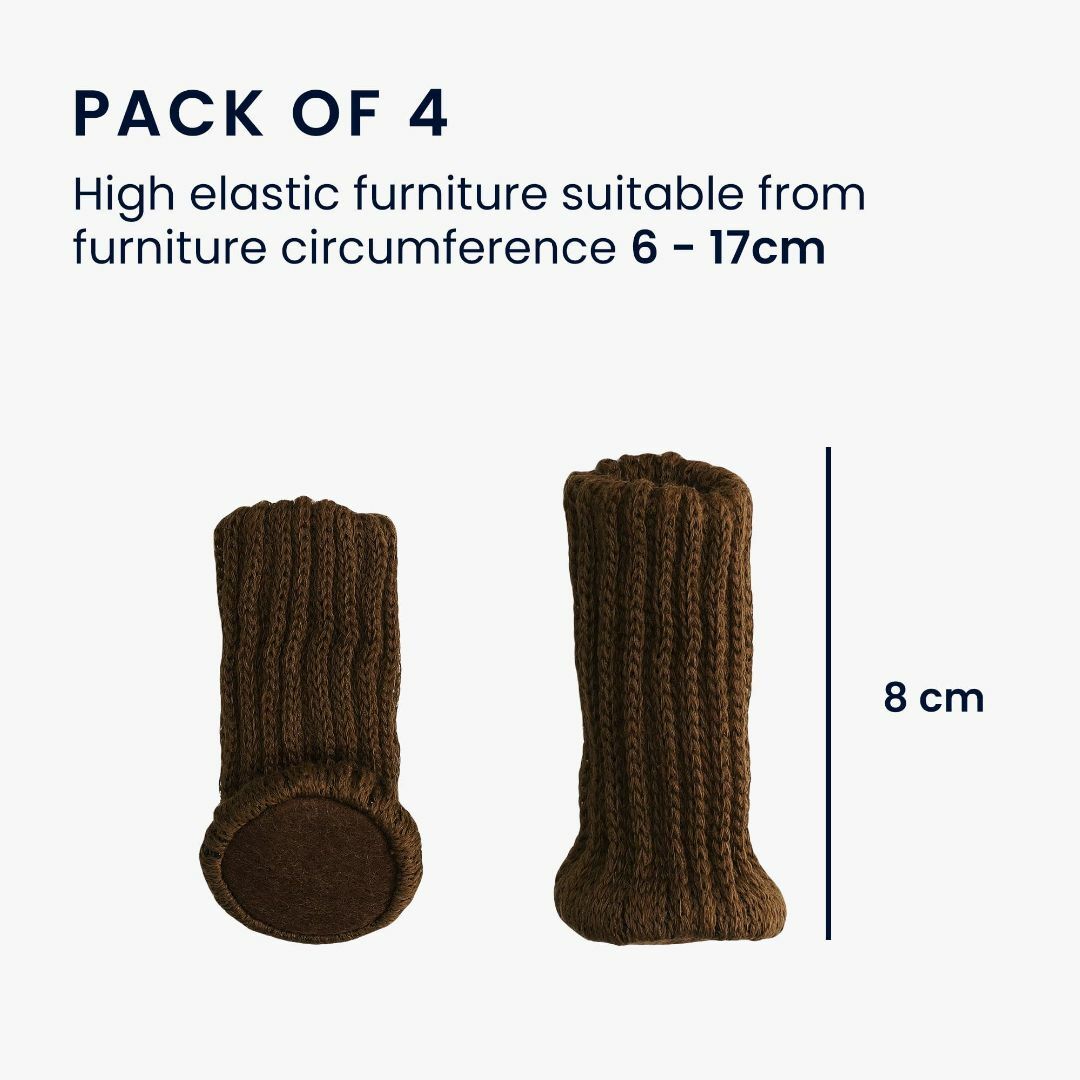 色:ブラウンkwmobile 4x 対応: Chair Socks 椅子脚カ インテリア/住まい/日用品のラグ/カーペット/マット(ラグ)の商品写真