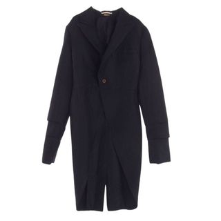 COMME des GARCONS HOMME PLUS - COMME des GARCONS HOMME PLUS コムデギャルソンオムプリュス ジャケット 20AW PF-J062 エステル製品加工 燕尾 袖レイヤード  テーラード ジャケット コート ブラック系 XS【中古】