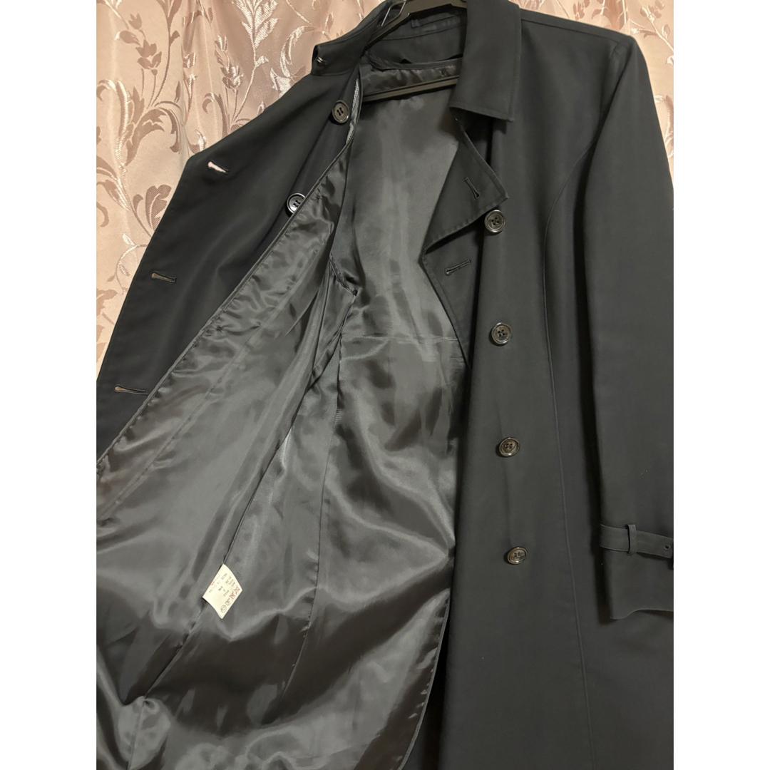 青山(アオヤマ)の洋服の青山＊インナー付き黒トレンチコート レディースのジャケット/アウター(トレンチコート)の商品写真