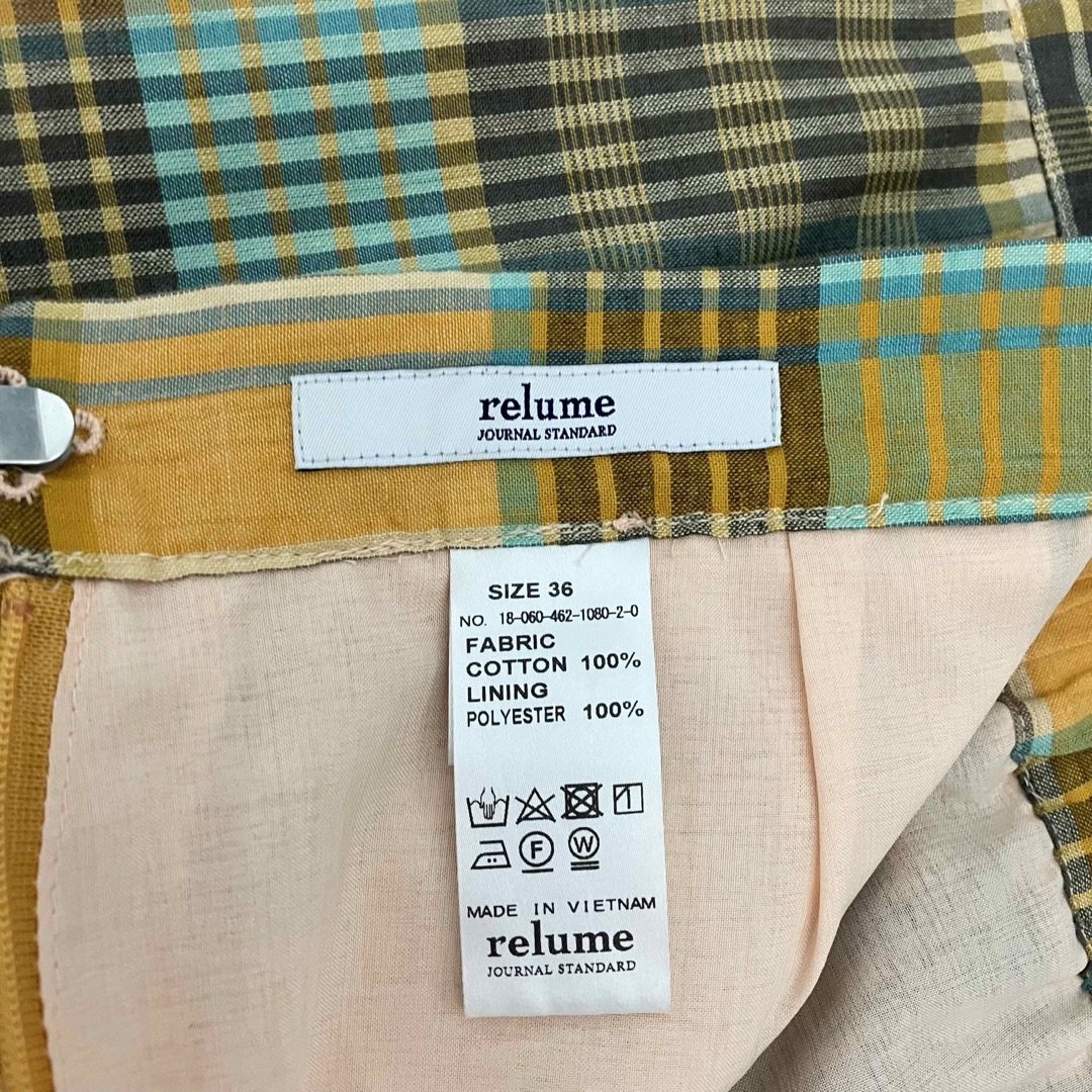 JOURNAL STANDARD relume(ジャーナルスタンダードレリューム)のrelume INDIAマドラス チェック Iラインスカート レリューム レディースのスカート(ロングスカート)の商品写真
