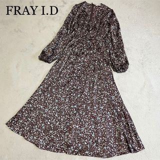 フレイアイディー(FRAY I.D)の美品✨FRAY I.D フレイアイディー　ボリュームスリーブワンピース　小花柄(ロングワンピース/マキシワンピース)