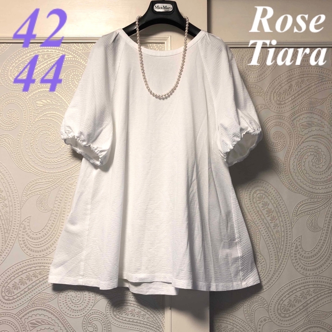 Rose Tiara(ローズティアラ)の42.46大きいサイズ　ローズティアラ　レースアップ♡ゆったりチュニックブラウス レディースのトップス(シャツ/ブラウス(半袖/袖なし))の商品写真