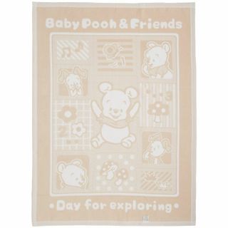 色:ベージュ日本製ジャガード綿毛布 Baby Pooh Z1335 BE(その他)