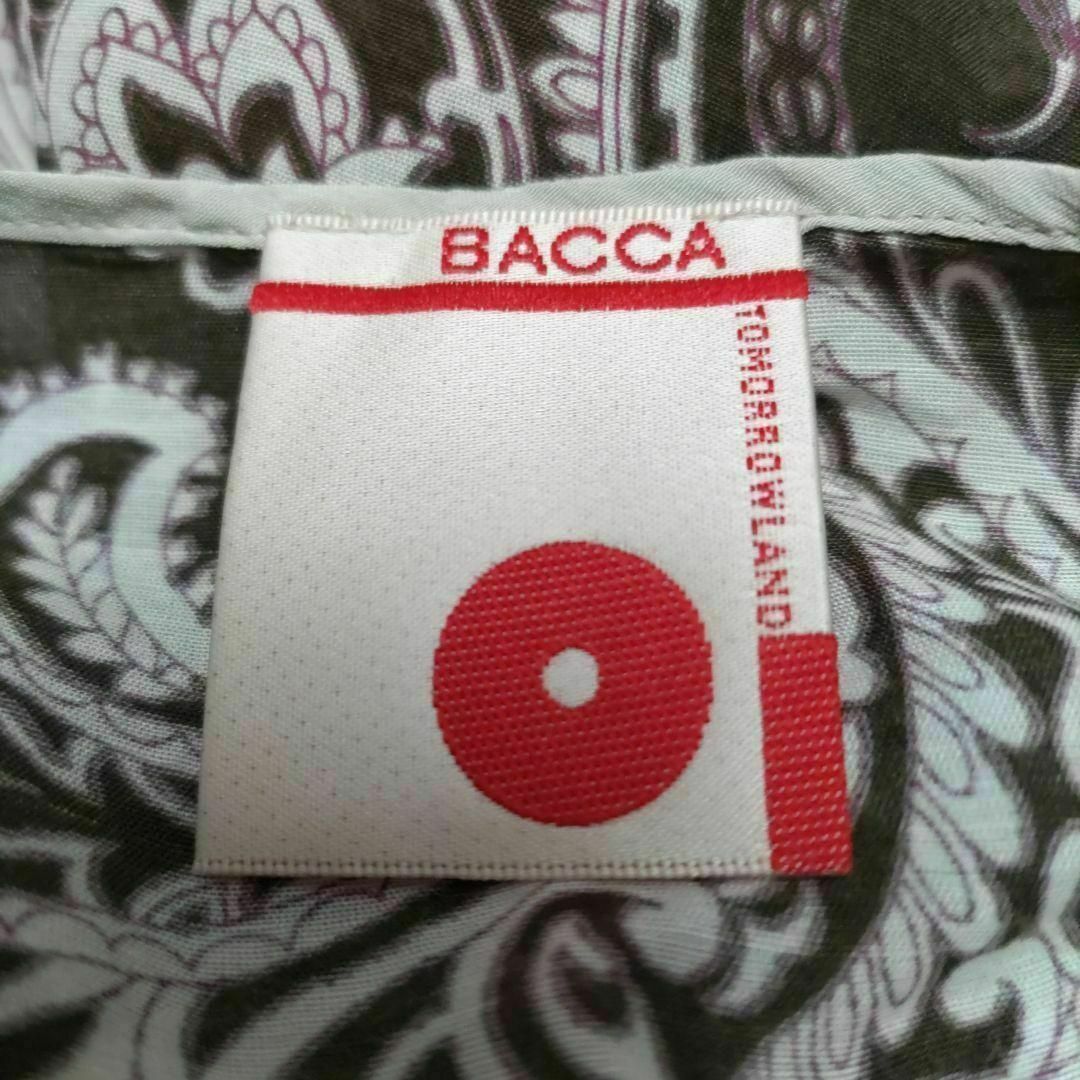 BACCA(バッカ)のBACCA バッカ シルクブレンド ペイズリー柄 半袖トップス ブラウン レディースのトップス(シャツ/ブラウス(半袖/袖なし))の商品写真