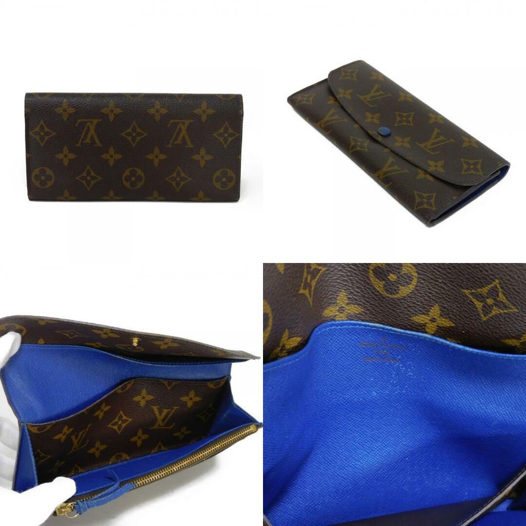 LOUIS VUITTON(ルイヴィトン)のLOUIS VUITTON ルイ・ヴィトン ポルトフォイユ エミリー LVロゴ フラワー 旧型 二つ折り ロングフラップウォレット モノグラム ブルー 長財布 M60138 レディースのファッション小物(財布)の商品写真