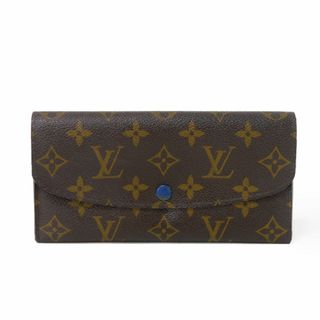 ルイヴィトン(LOUIS VUITTON)のLOUIS VUITTON ルイ・ヴィトン ポルトフォイユ エミリー LVロゴ フラワー 旧型 二つ折り ロングフラップウォレット モノグラム ブルー 長財布 M60138(財布)