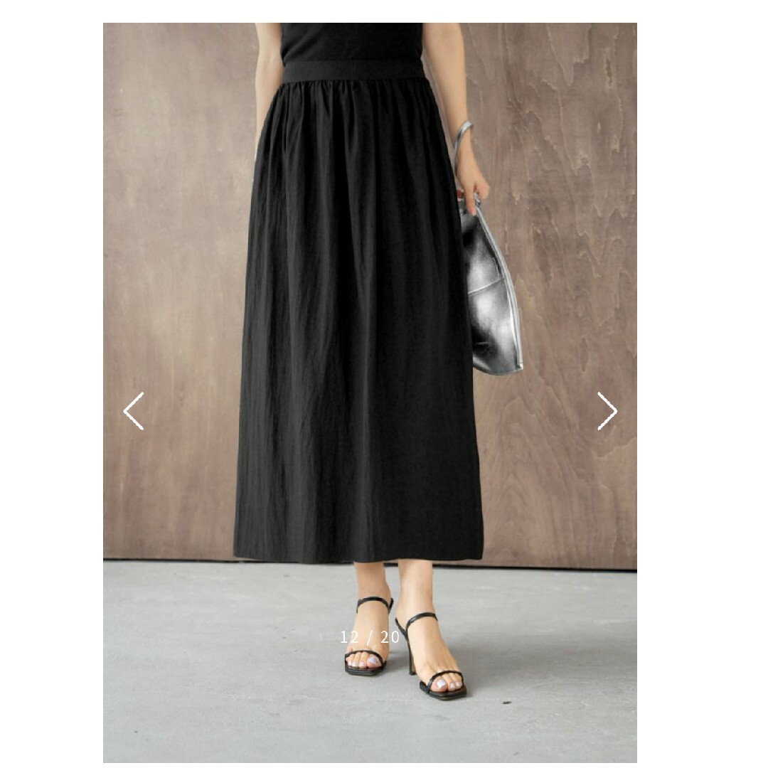 STYLE DELI(スタイルデリ)のスタイルデリ ニュアンス質感ギャザースカート S ブラック レディースのスカート(その他)の商品写真